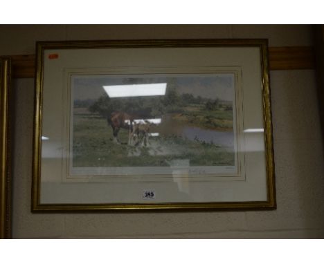 DAVID SHEPHERD, a limited edition colour print of a shire mare and foal, no 492/850, blind stamp, signed and numbered in penc