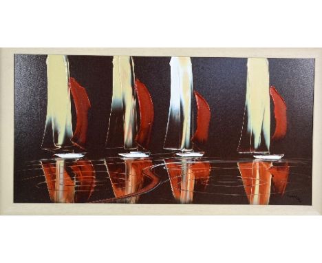 DUNCAN MACGREGOR, 'SHIMMERING SEAS III', a limited edition framed print 128/495, hand embellished by the artist, signed and n