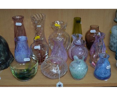 A GROUP OF CAITHNESS VASES, BOWLS, etc, (not all marked) (16)