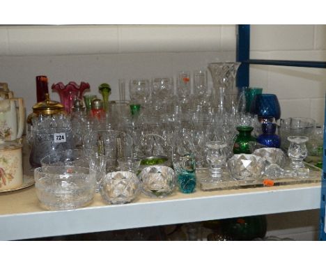 VARIOUS CUT/COLOURED/ETCHED GLASSWARES, to include Mdina, Caithness etc