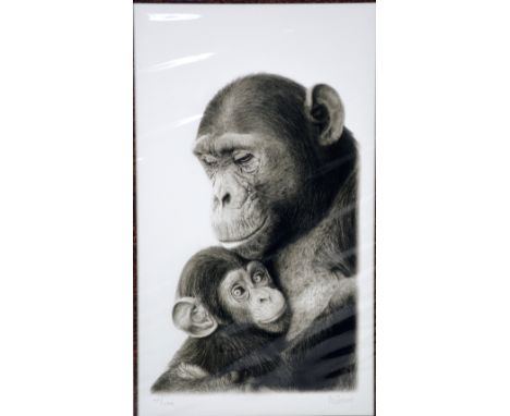 WENDY CORBETT, 'SAFE IN THE ARMS', a limited edition print 43/495, signed and numbered, with certificate, mounted and unframe
