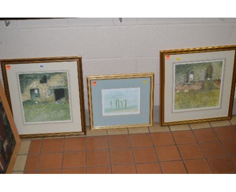 C. WILD, 'Barn with Sheep' and 'The Chapel Window, two limited edition prints, artists proof and 2/500 respectively, mounted 