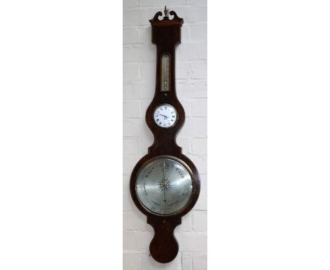 Camozzi, Buckingham, a 19th century mahogany three function wheel barometer, 117cm