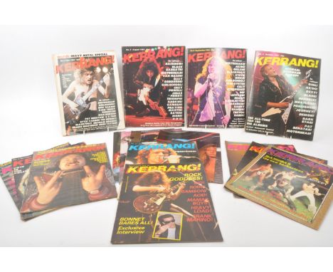 Kerrang! A collection of vintage 20th century circa 1980s music magazine books. Including issue number one June 1981, heavy m
