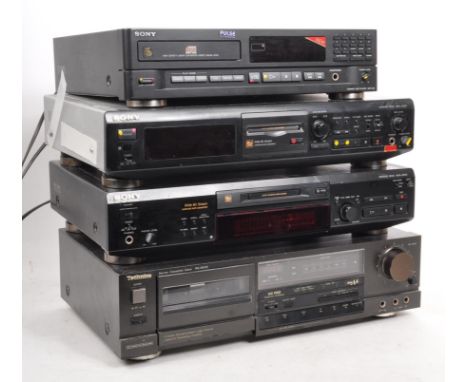 Sony / Technics - A late 20th century Sony and Technics AV / Hi-Fi stacking system. The system to include three Sony and two 