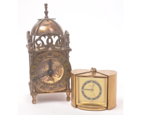 Smiths and Europa - 20th Century - Brass lantern, mechanical clock with detailed patterned cut out metal pieces. Europa trave