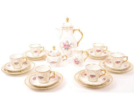 Rosenthal Studios - A German 20th Century vintage porcelain china coffee / mocha service in the Sanssouci ivory pattern. Comp