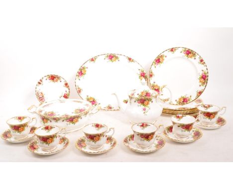 Royal Albert Old Country Roses - A 20th Century vintage porcelain china tea and part dinner service Royal Albert in the Old C