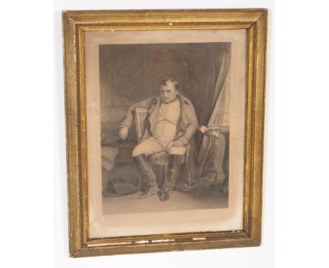 Napoleon - A mid 19th century etching date 1814. Grave Par Jules Francois, depicting a seated gentleman. Published April 1st 
