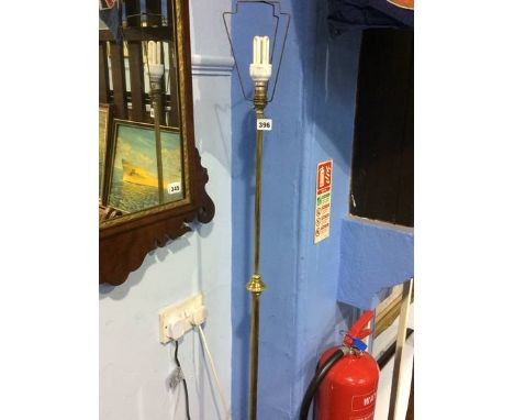 An early 20th century brass telescopic standard lamp