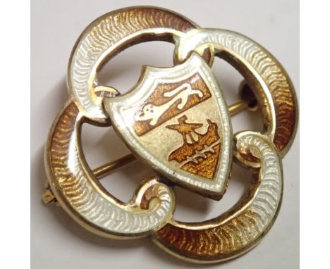 Vintage sterling silver and enamel brooch by Richard Helmsley