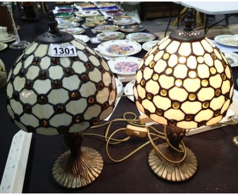 Pair of Tiffany type table lamps  CONDITION REPORT: All electrical items in this lot have been PAT tested for safety and have