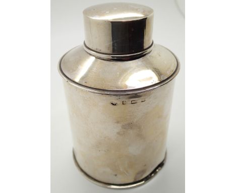 Antique 1910 sterling silver tea caddy (hallmarks worn on body but clear on neck) CONDITION REPORT: The lid fits tight on thi