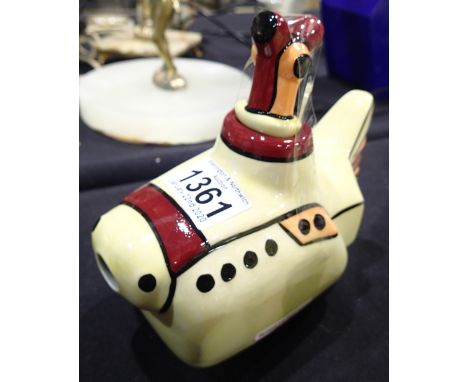 Lorna Bailey yellow submarine teapot L: 16 cm CONDITION REPORT: No cracks, chips, or visible restoration.