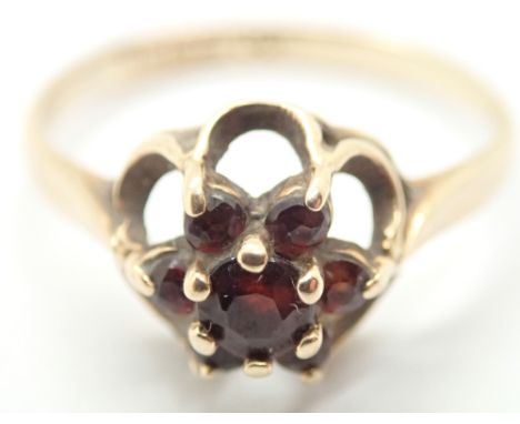 9ct gold ring set with rubies size K 1.6g 