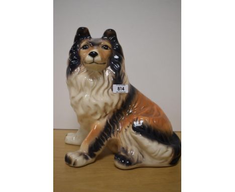 A mid-20th Century ceramic collie dog study, measuring 27cm high