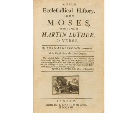 Hobbes (Thomas) A True Ecclesiastical History, from Moses, to the Time of Martin Luther, first edition, title and front free 