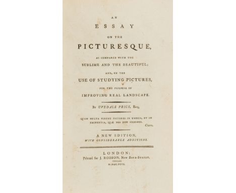 Architecture.- Price (Uvedale) An Essay [Essays] on the Picturesque, 2 vol., second edition of vol.1, first edition vol.2, vo