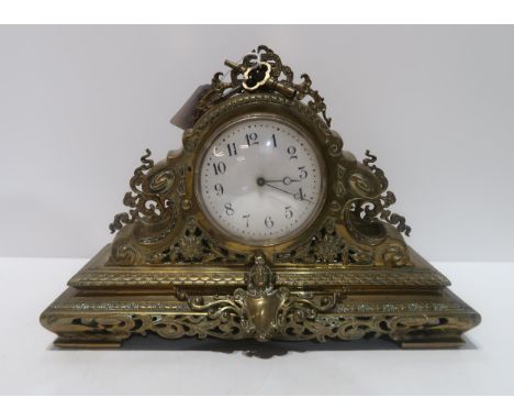 A brass mantle clock, marked E.G.L to movement Condition Report:Available upon request