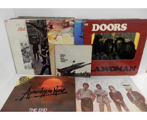 VINYL RECORDS a lot of prog rock and rock vinyl LP records with The Doors L.A. Woman- Waiting For The Sun- Absolute Live- Apo