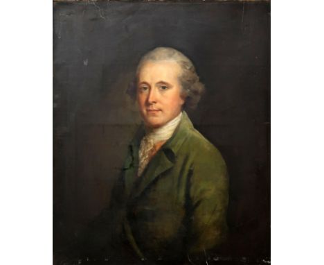 ENGLISH SCHOOL (EARLY 19TH CENTURY) Portrait of a gentleman, wearing green jacket and silk scarf, oil on canvas, 76 x 62cm Co