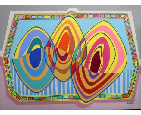 CONTEMPORARY SCHOOL&nbsp; ABSTRACT III Oil on canvas, signed lower right 'R. Wilson', 75 x 100cm Together with a similar by t
