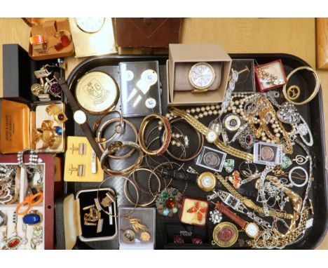 Retro cufflinks, a Parfois watch, vintage diamante and other items&nbsp; Condition Report:No condition report available.