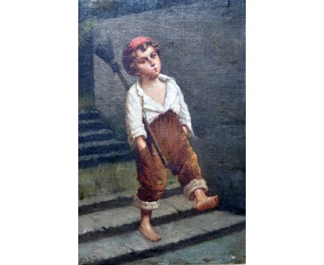 ATTRIBUTED TO EDOUARD FRERE&nbsp;The boy chimney sweep,signed, oil on canvas, 38 x 25cm Condition Report:Available upon reque