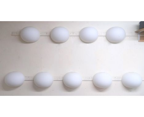 A LOT OF NINE CONTEMPORARY JASPER MORRISON FOR FLOS GLO-BALL WALL LIGHTS&nbsp; with opaque acid etched glass globe shades on 