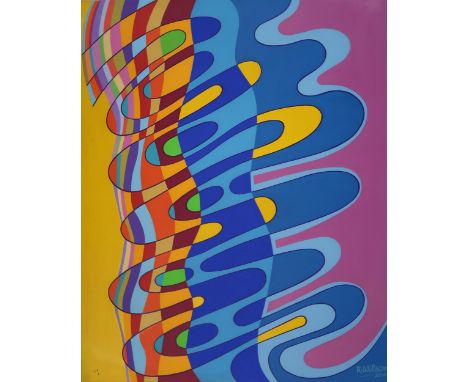 CONTEMPORARY SCHOOL ABSTRACT I Oil on canvas, signed lower right 'R. Wilson', dated 2014, 100 x 81cm Together with a similar 