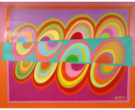 CONTEMPORARY SCHOOL ABSTRACT II Oil on canvas, signed lower right 'R. Wilson', 82 x 102cm Together with a similar by the same