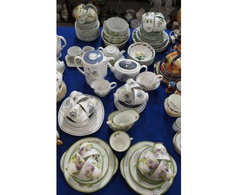 A Royal Doulton Glamis Thistle teaset, Susie Cooper Glen Mist teaset, Royal Worcester Worcester Herb part dinner service and 