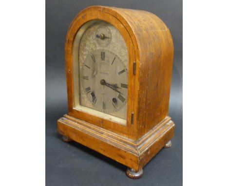 An Early 20th Century Dome Shaped Mantle Clock, the silvered dial inscribed Robert Jones & Sons, Liverpool and with two train