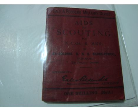 Aids to scouting for N.C.O.'s & Men, by B. T. Colonel R. S. Baden-Powell, circa 1899, published. by Gale & Polden.