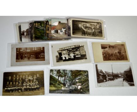 Early 20th Century postcard views of Blaydon, including: Cowan's Brick Works, Blaydon Burn Bridge with steam engine in the ba