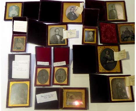 A collection of early 19th Century daguerreotype portrait photographs showing members of the Braithwaite and Wilson families.