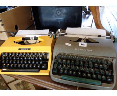 Remington portable typewriter and a Silverette similar