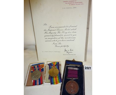 WW1 Victory medal for 1803, S.Pte R. Hutchings, Royal Marine Light Infantry; WW2 War Medal, a National Fire Brigades Union Lo