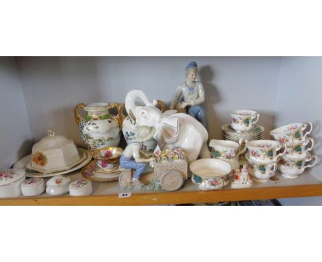 Shelf of assorted china
