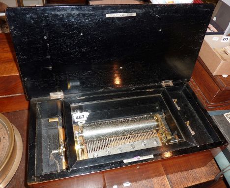 Good Victorian musical box in inlaid rosewood case, the Swiss movement playing 10 airs
