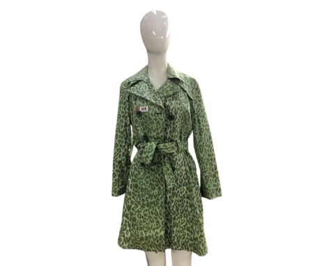 A fab trench coat in green leopard style print size 12 by 'DONNKENNY'