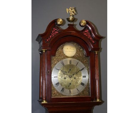 Robert Green, Edinburgh. Eight day longcase clock with 12'' steel arch brass dial with silvered boss inscribed R Green Edinbu