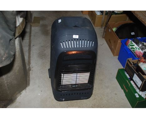 A portable gas heater, electronic lighter and 12.8 cylinder.