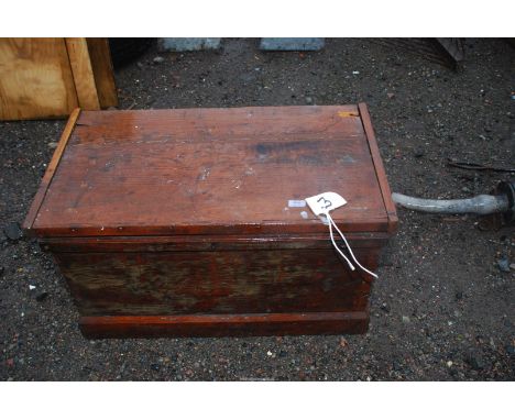 A pine trunk/blanket box.