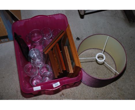 Glass ware, picture frames, light shade, etc.