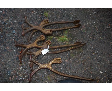 ***Five cast bench  ends which screw to the floor x 5