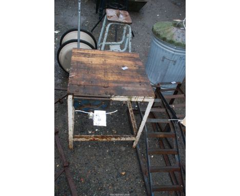 A Carpenters vice on a small bench.