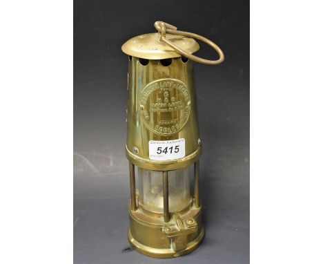 A brass Eccles miner's lamp
