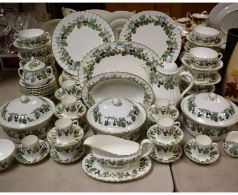 A comprehensive Royal Worcester Lavinia pattern dinner and coffee service for twelve including, oval serving plate, vegetable