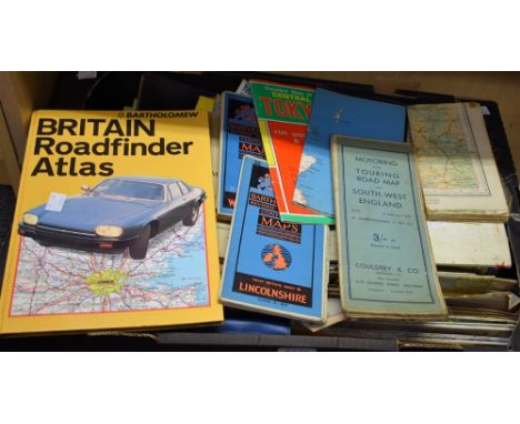 Maps - early 20th century and later, including Wards, Bartholomew's, Ordnance Survey, Daily Express and Motoring mags; quanti